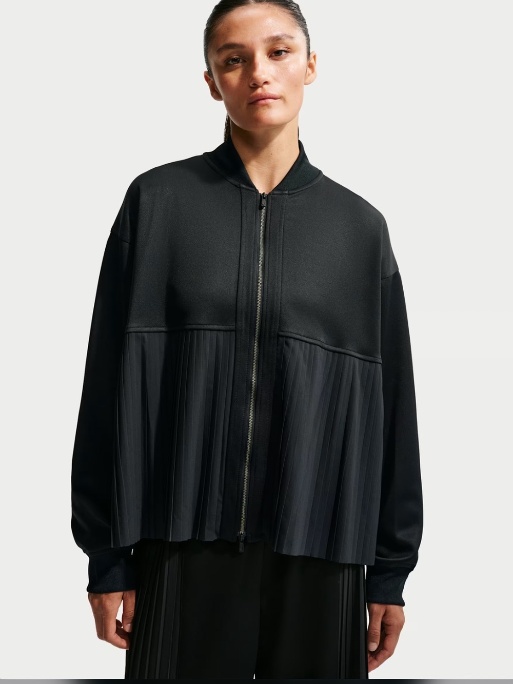 Nike Sportswear Women's Pleated Jacket Black IM7457-010 Size Small